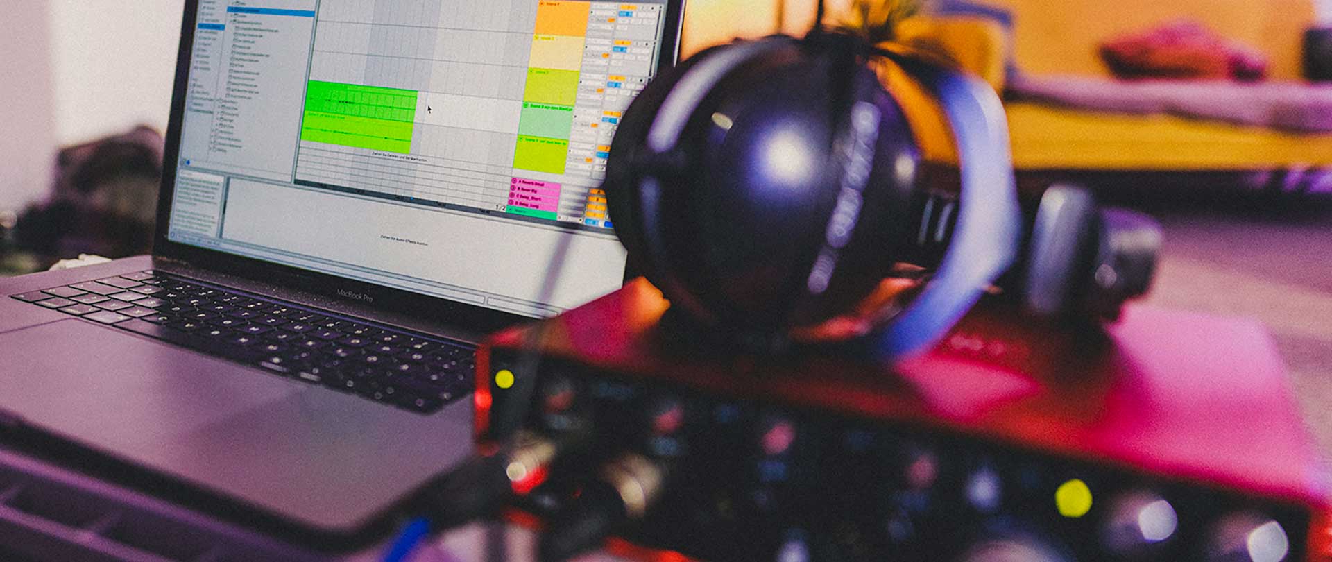 Unser Setup während eines Podcast Recordings.
