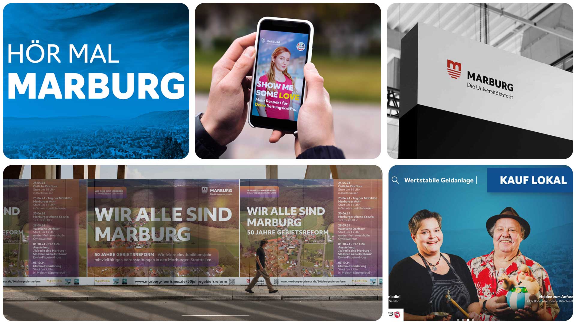 Unterschiedliche Kampagnen für die Universitätsstadt Marburg
